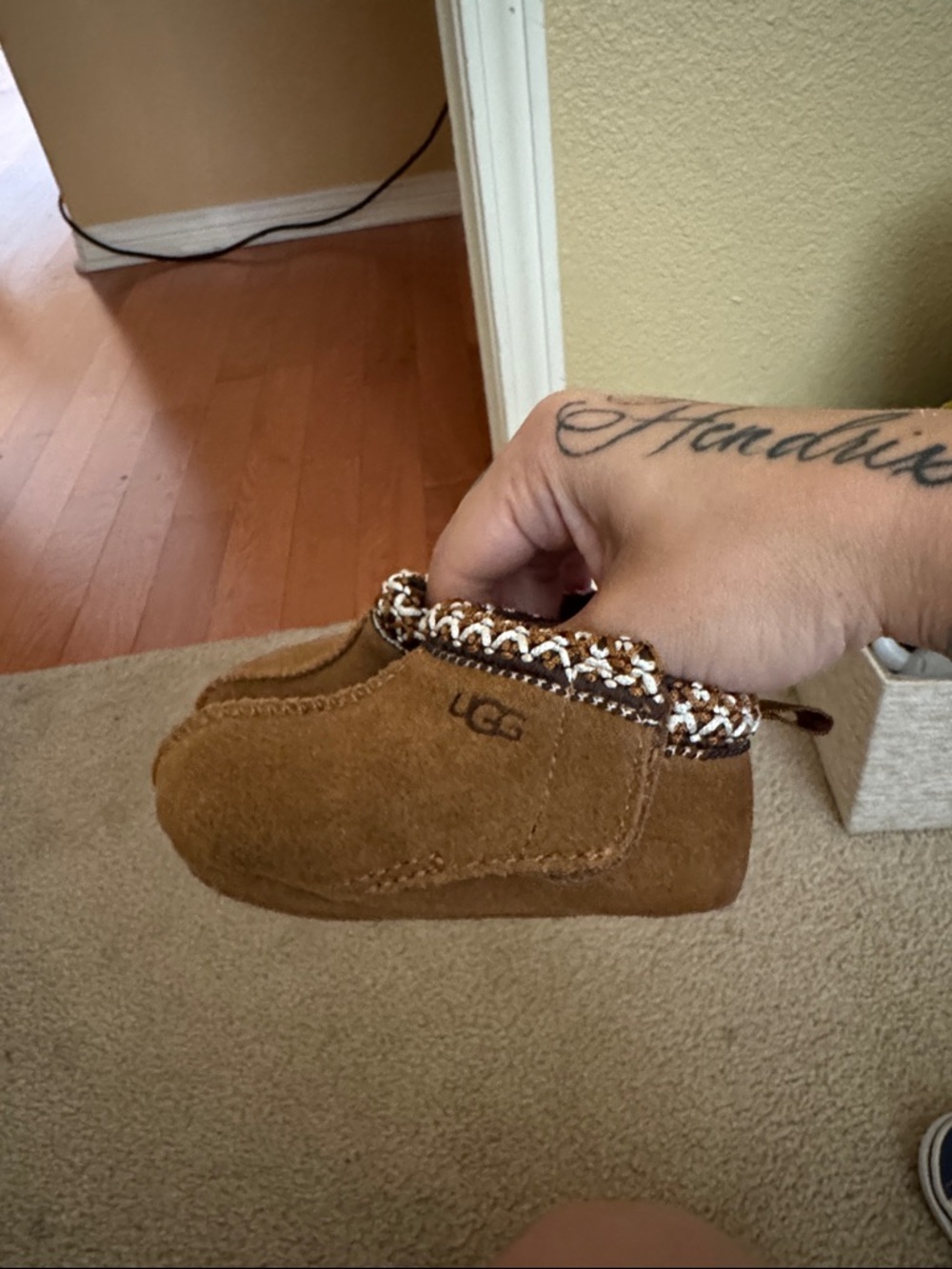 UGG Toddler Chestnut Moccasin Bootie with Braided Trim